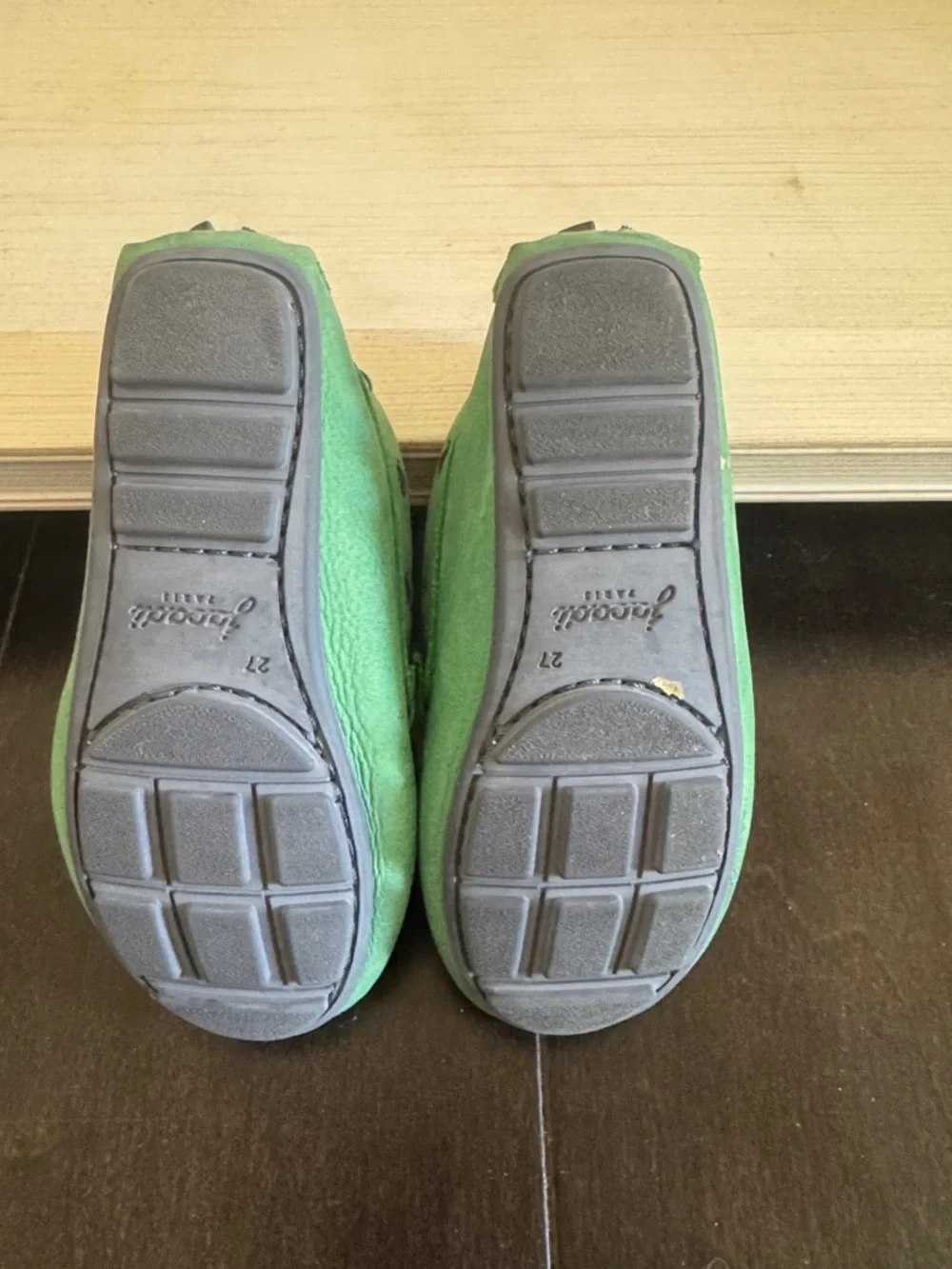 Jacadi Mint Green Suede Kids Moccasins